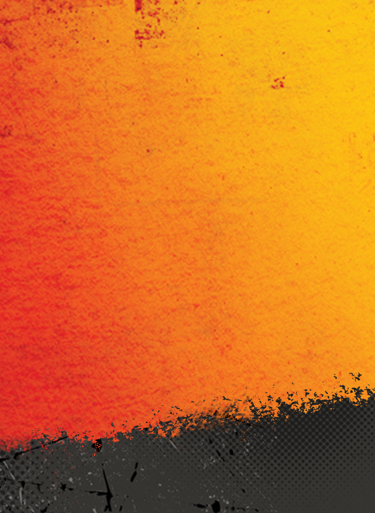 Orange to Yellow gradient background with Black bottom layer and grunge texture