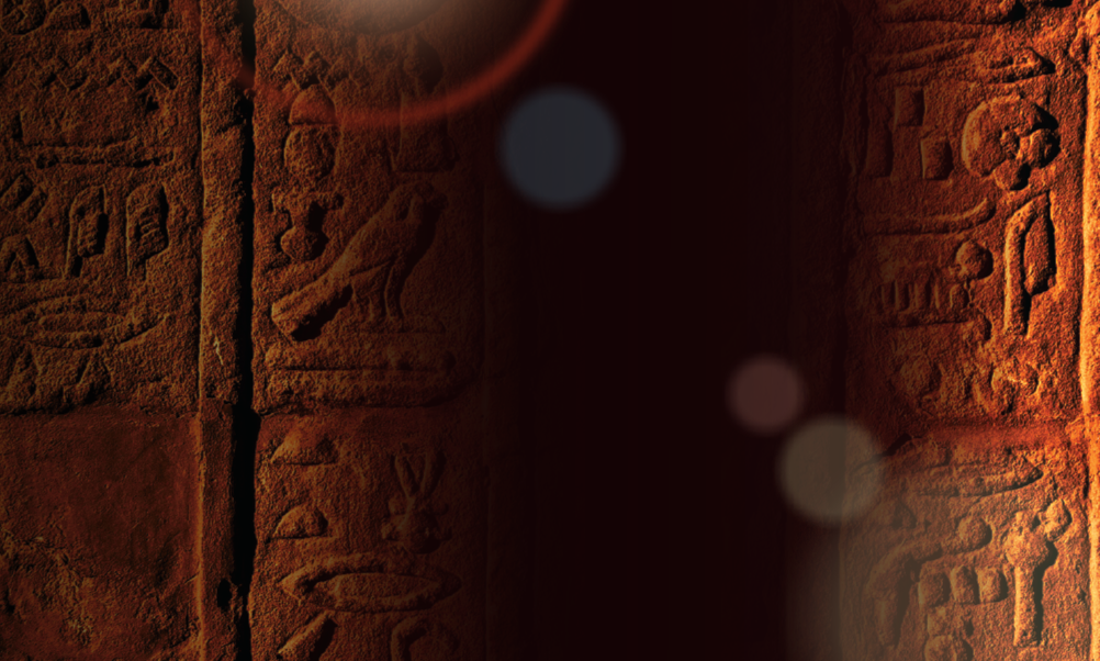 Ancient ruins background with lens flare