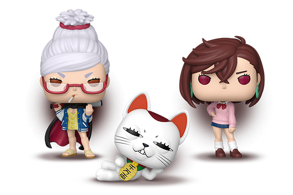 90664/90665/90666/90667 - Pop! Seiko /Pop! Turbo Granny Cat/Pop! Momo Ayase/Pop! Okarun with Chase