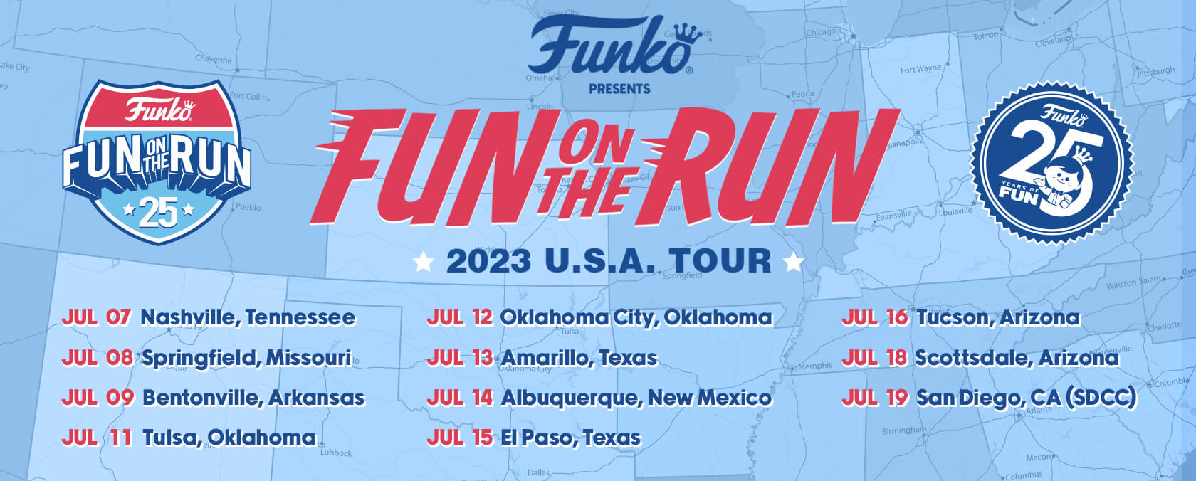 Fun on the Run Funko Events Poster with Dates