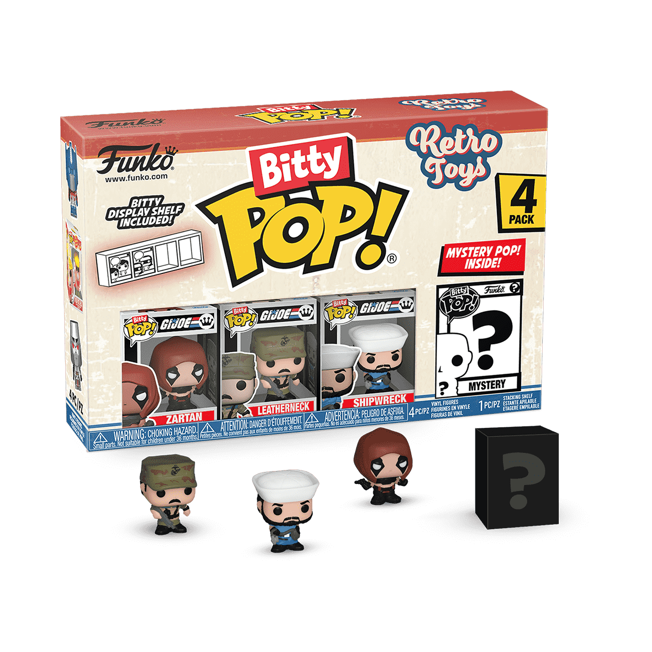 Funko Bitty Pop! Retro Toys - GI Joe 4PK​Y una Minifigura Misteriosa Sorpresa