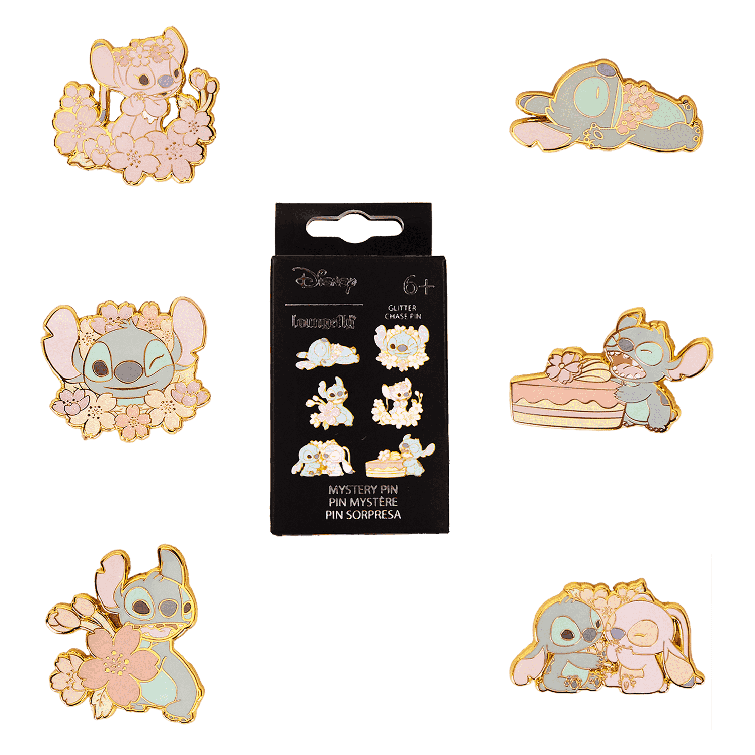 Stitch Angel Cherry Blossom Mystery Box Pin Officially Licensed Loungefly 8$