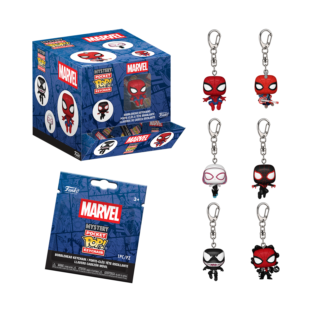 Funko Mystery Pop! Keychain Spider-Man, Marvel Multicolor