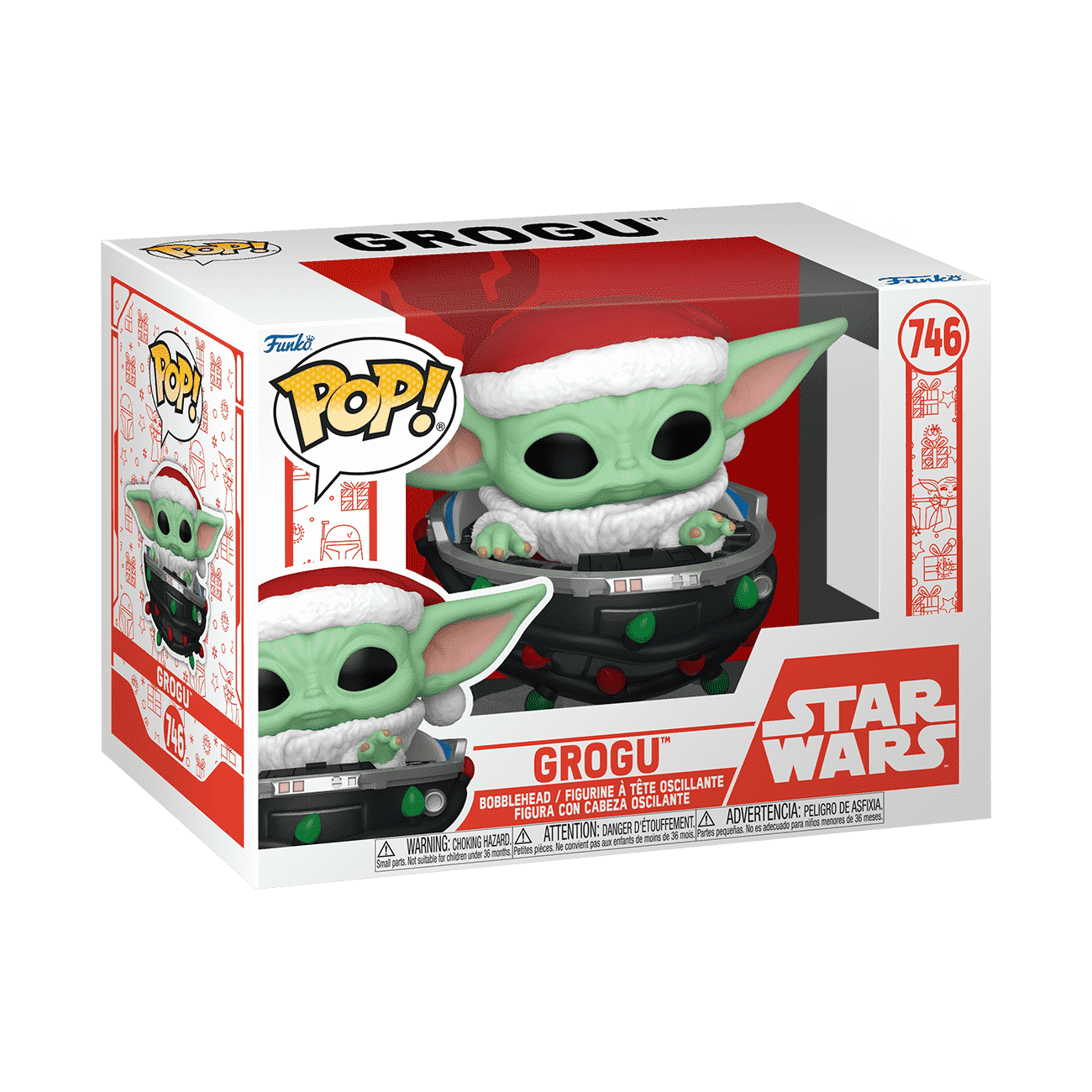 Pop! Grogu with Santa Hat in Pram