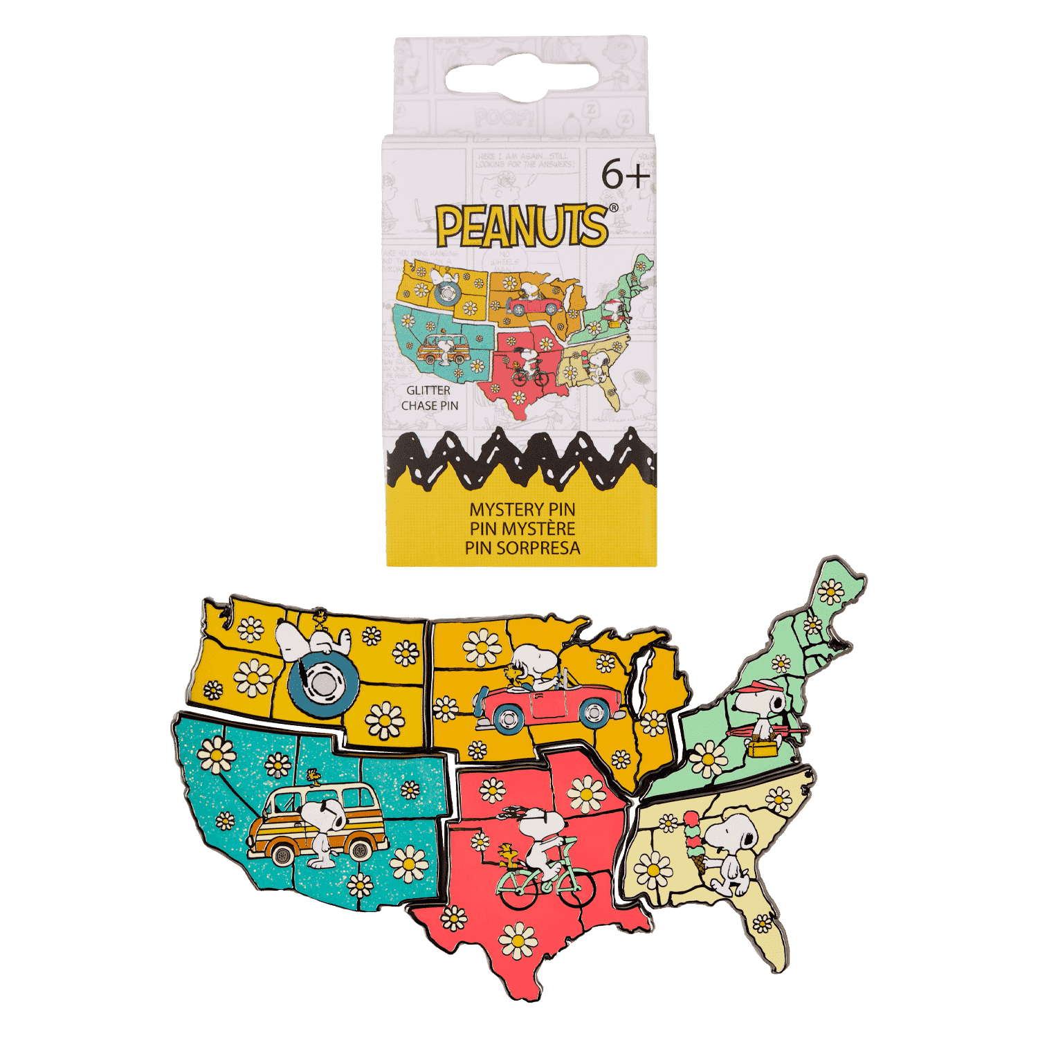 Peanuts Snoopy Road Trip Map Mystery Box Pin | Officially Licensed | Loungefly