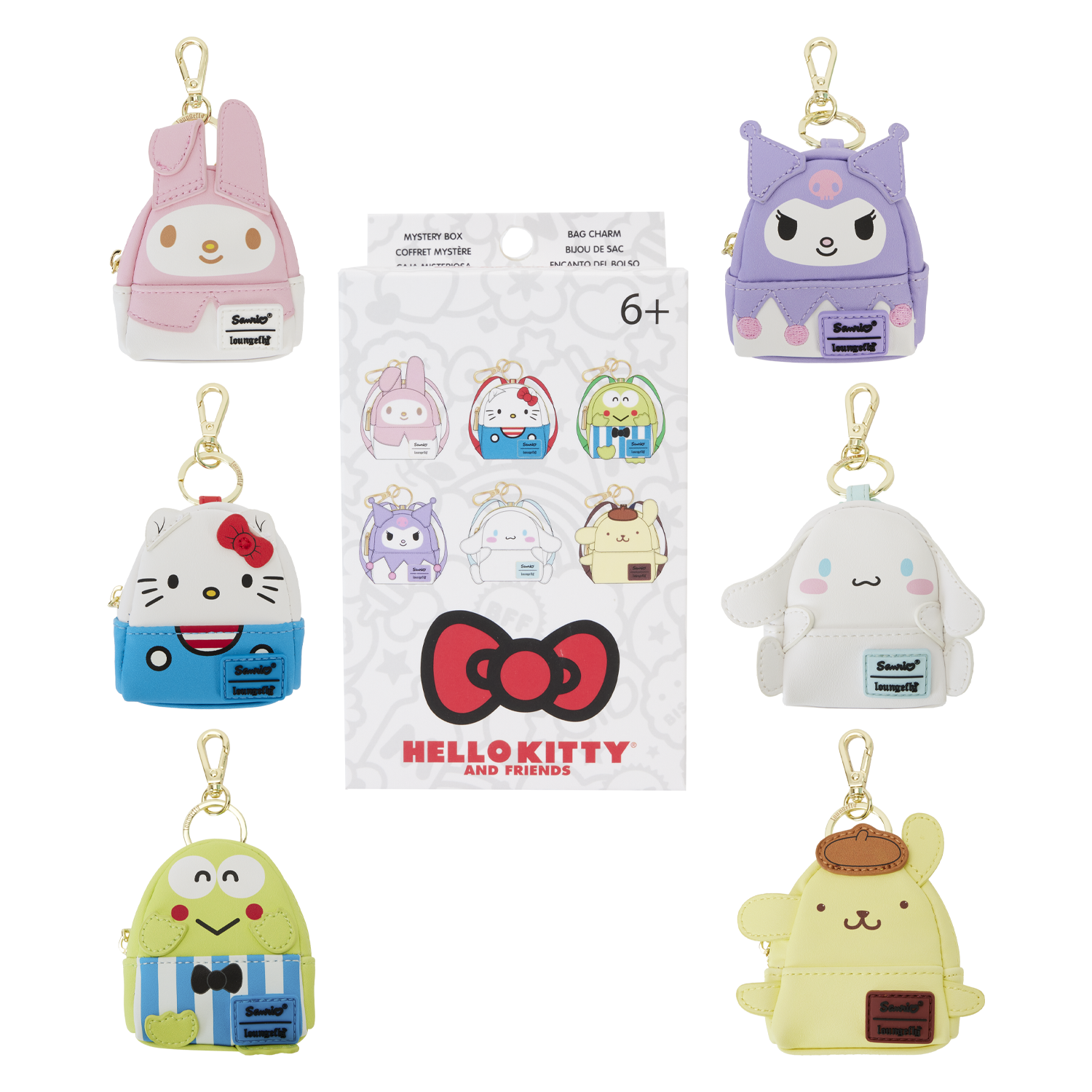 Sanrio Hello Kitty & Friends Cosplay Mystery Mini Backpack Keychain Charm | Officially Licensed | Plastic/Vegan Leather | Loungefly