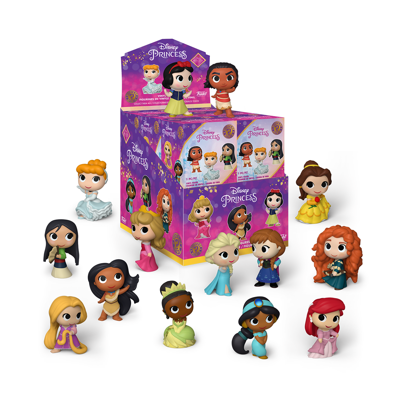 4 Disney Mini Figures FUNKO Ursula, PEARL Octopus, Frozen Princess
