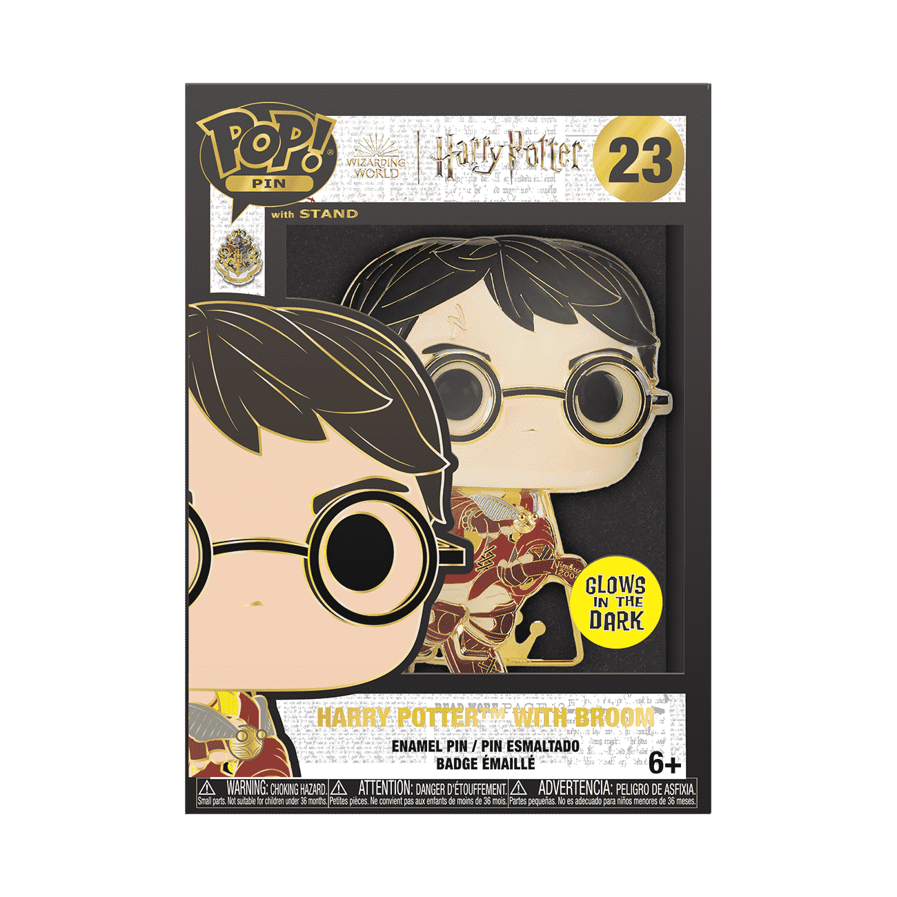 Pop! Pin Harry Potter with Broom (Glow)