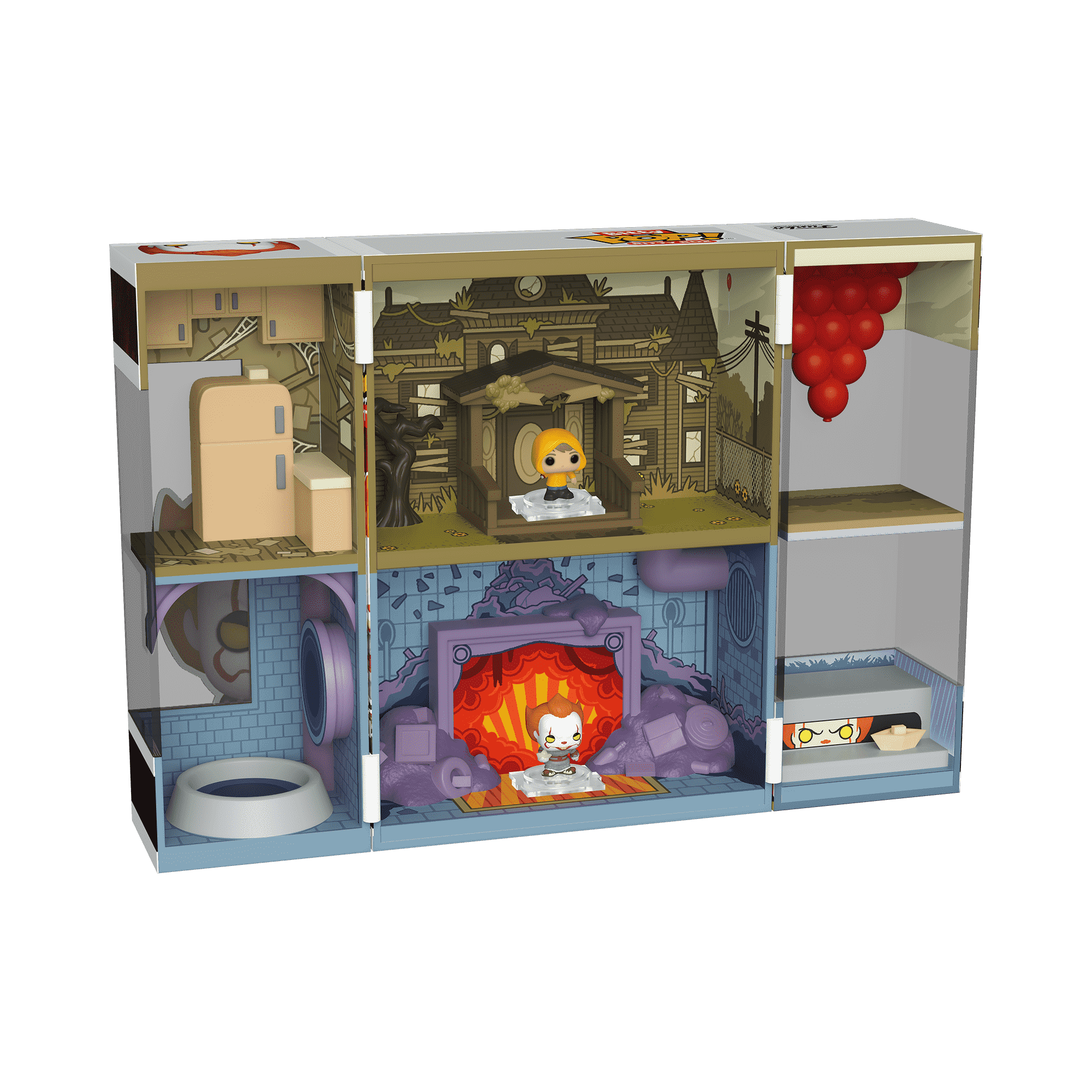 Funko Bitty Pop! Bitty Boxes: IT - Funhouse Playset con 2-0,9 Pulgadas (2,2 Cm) diminutas Mini Figuras