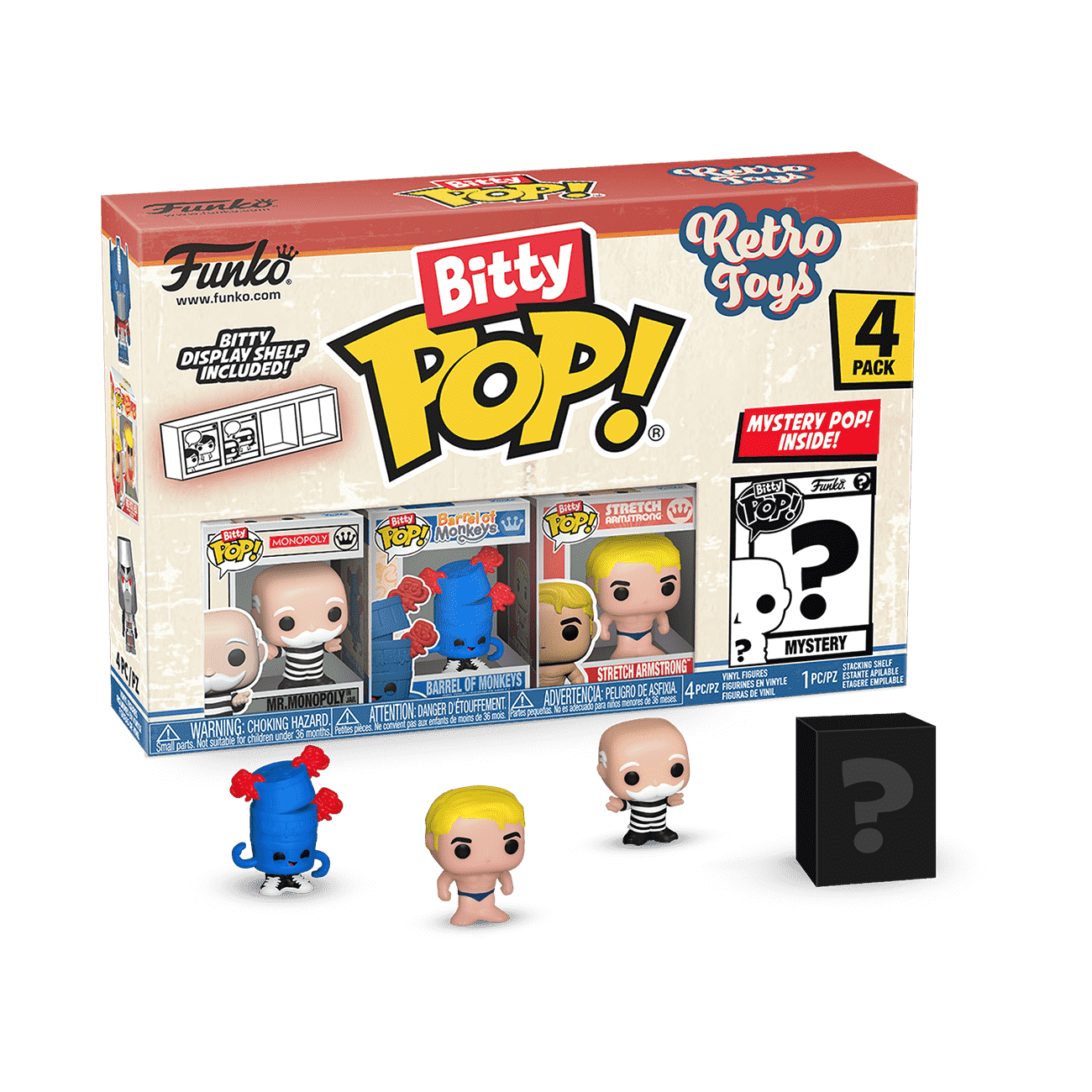 Pack 4 Figurines Funko Bitty Pop Retro Toys Mr. Monopoly