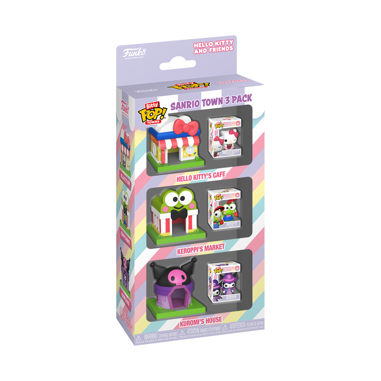 Funko Bitty Pop! Town: Sanrio - Hello Kitty, Kuromi & Keroppi 3 Pack