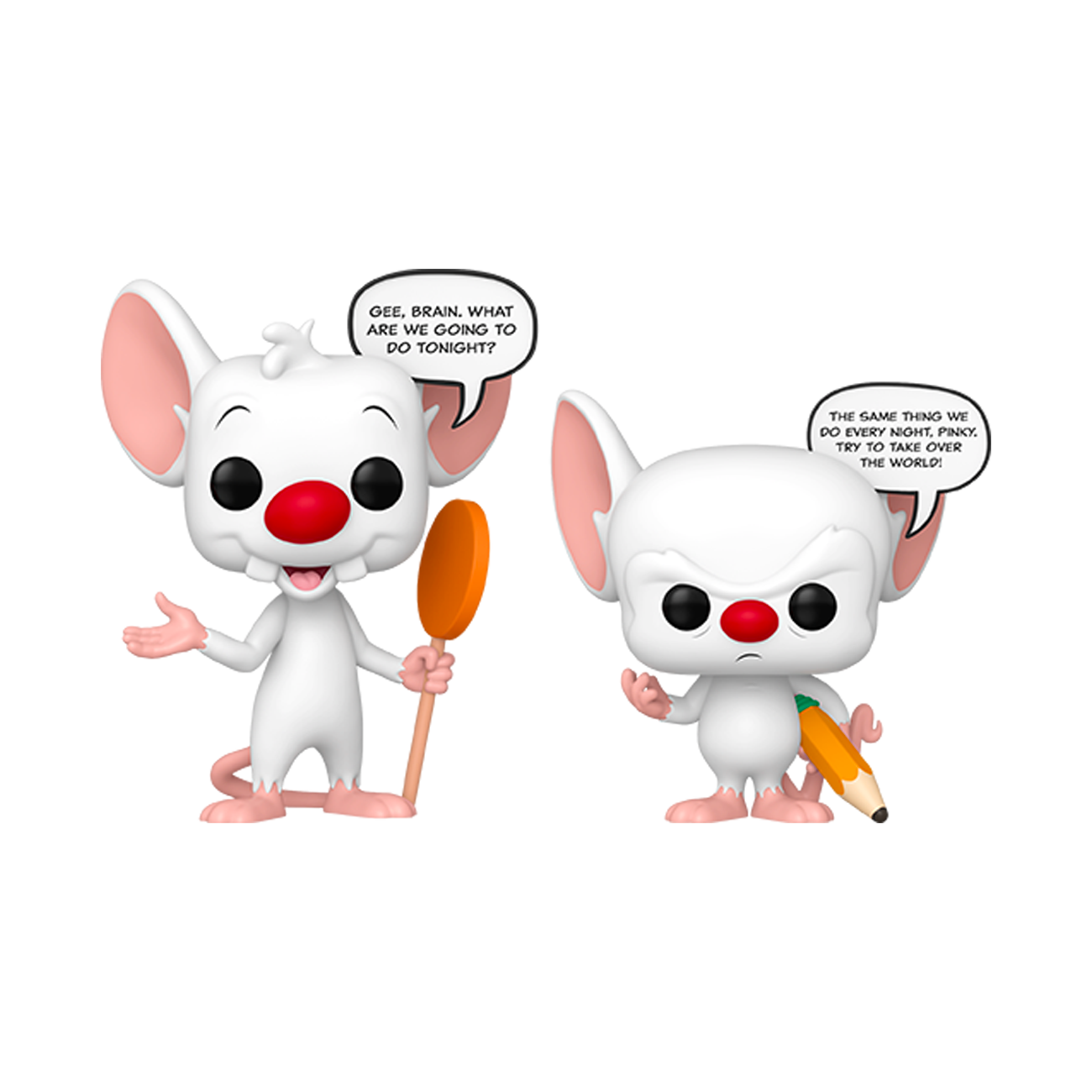 Funko Pop! Animation: Pinky & The Brain - Pinky & The Brain (edición especial que brilla en la oscuridad), paquete de 2
