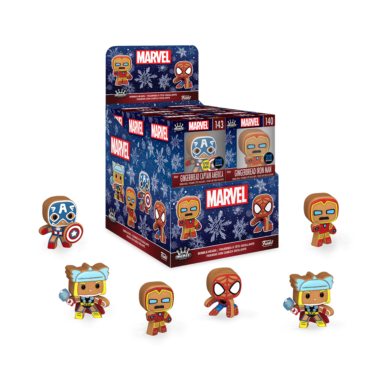 Funko Pop! Minis - Marvel Gingerbread - Five Below Exclusive - Lot of 4  NEW!!