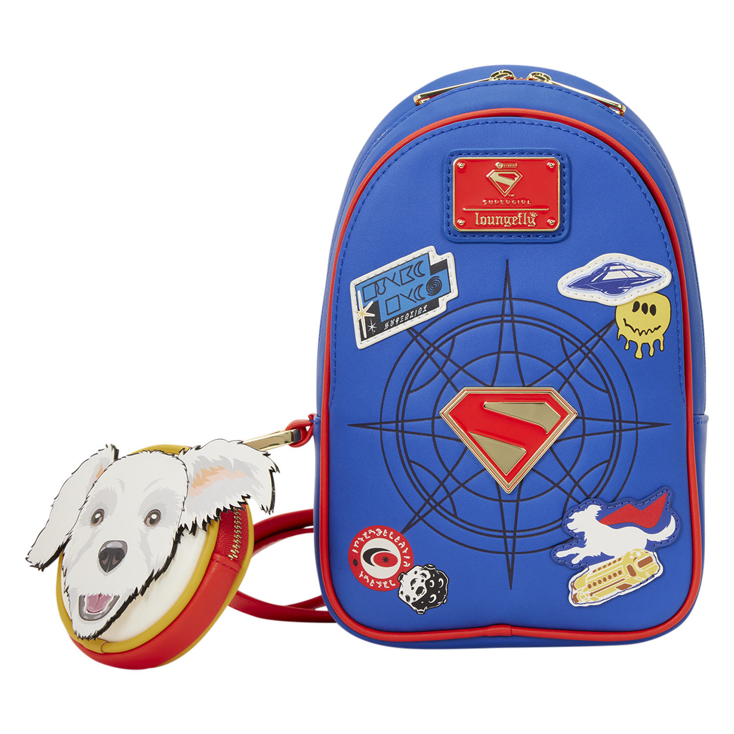 Supergirl Krypto Sling Crossbody Bag with Coin Bag | Officially Licensed | Plastic | Loungefly