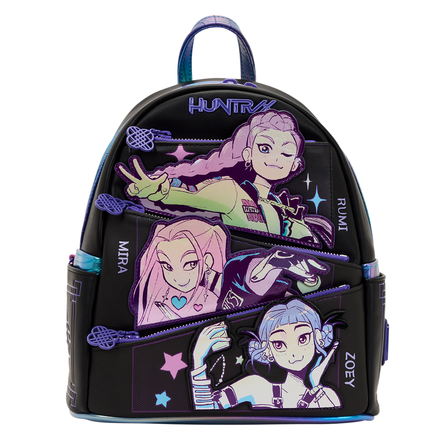 KPop Demon Hunters HUNTR/X Mini Backpack with Photo Card Charm | Officially Licensed | Plastic | Loungefly