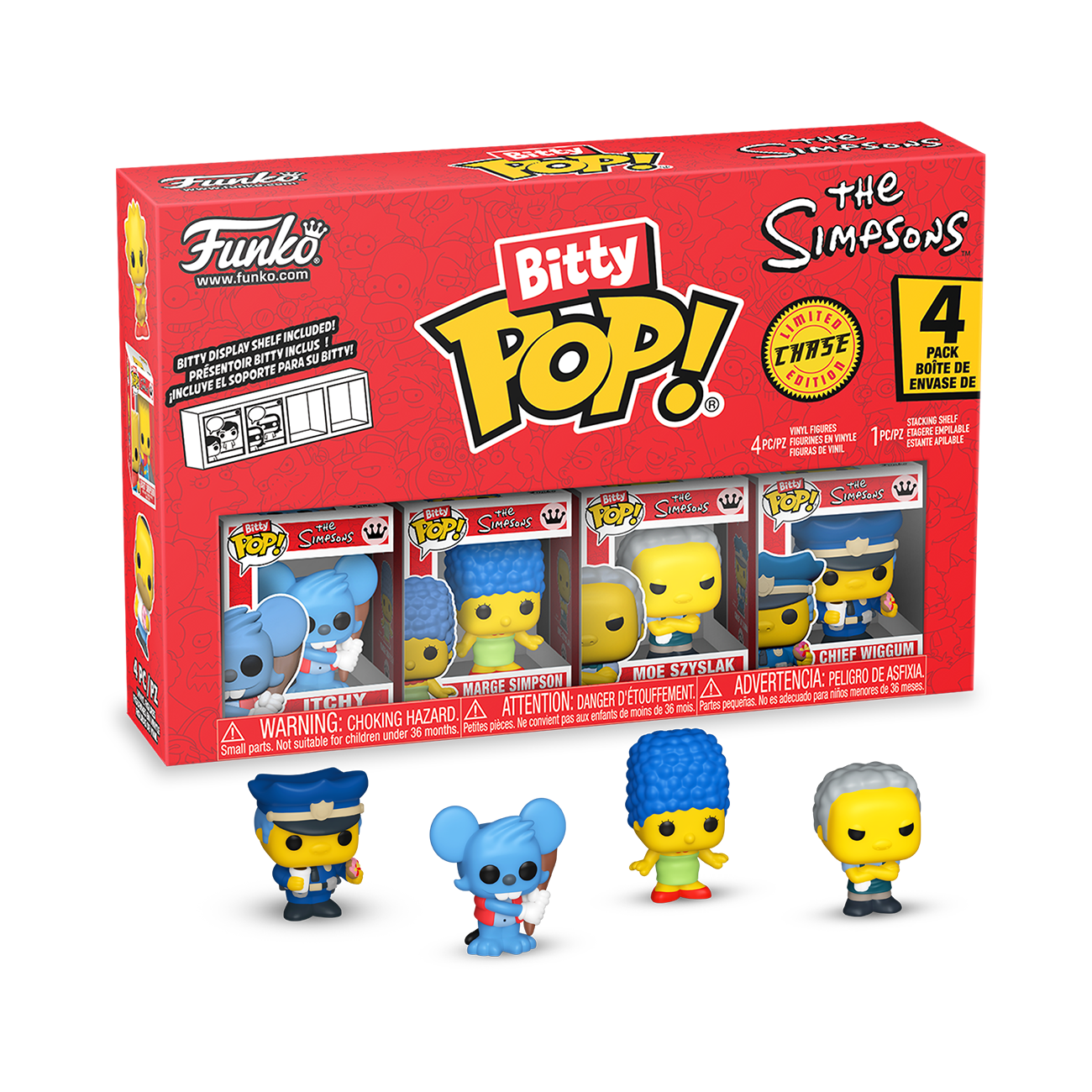 Funko Bitty Pop! The Simpsons - Itchy 4pkY una Minifigura Misteriosa Sorpresa