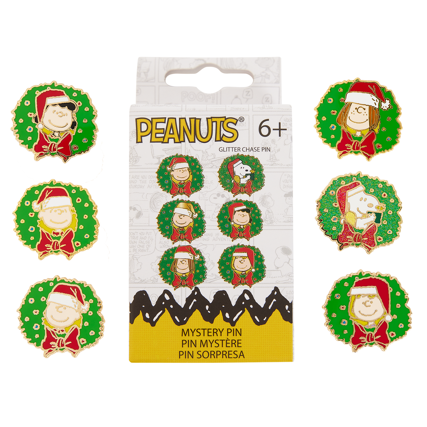 Peanuts Snoopy Gang Holiday Wreath Mystery Box Pin Officially Licensed Loungefly 12$