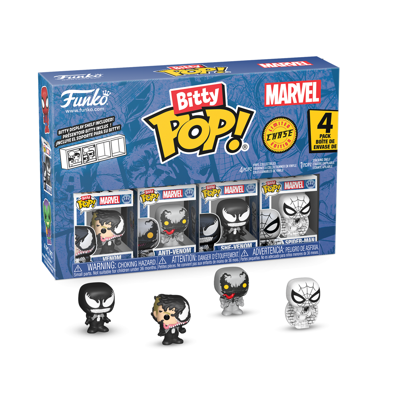 Funko Bitty Pop! Spider-Man - Venom 4pkY una Minifigura Misteriosa Sorpresa