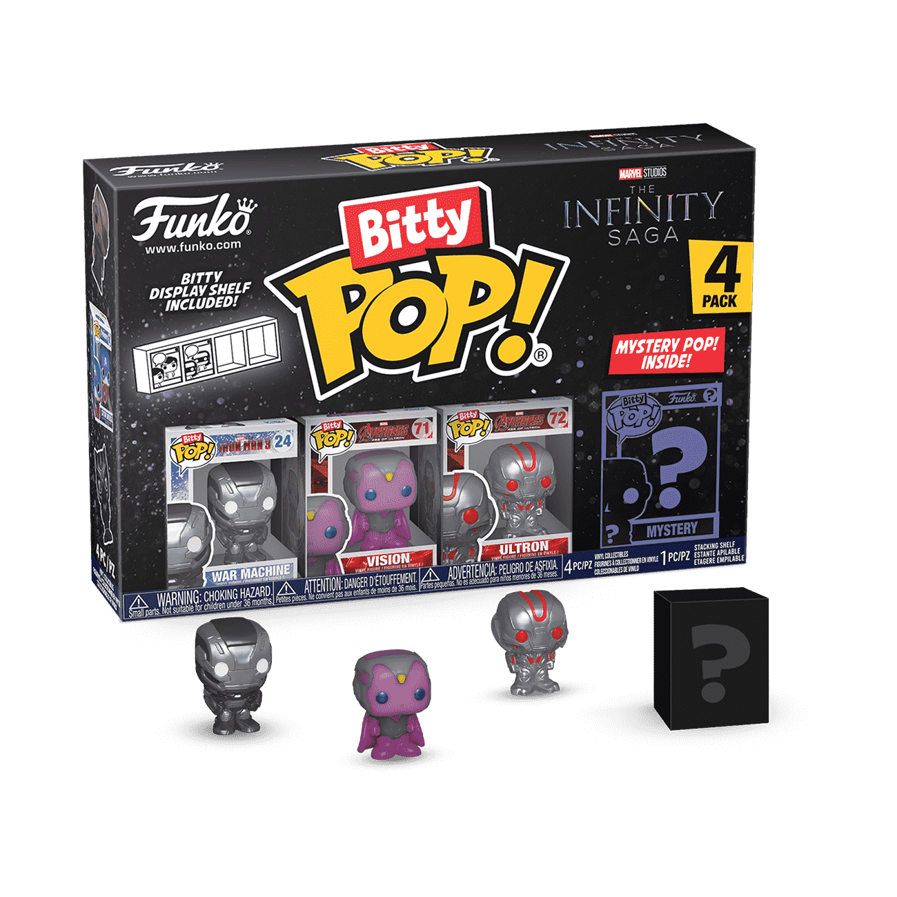 Funko Bitty POP! Marvel - Iron Man 4 Paquete Incluye War Machine, Vision, Ultron, And A Mystery Figure Y Una Mini Figura Misteriosa De Sorpresa