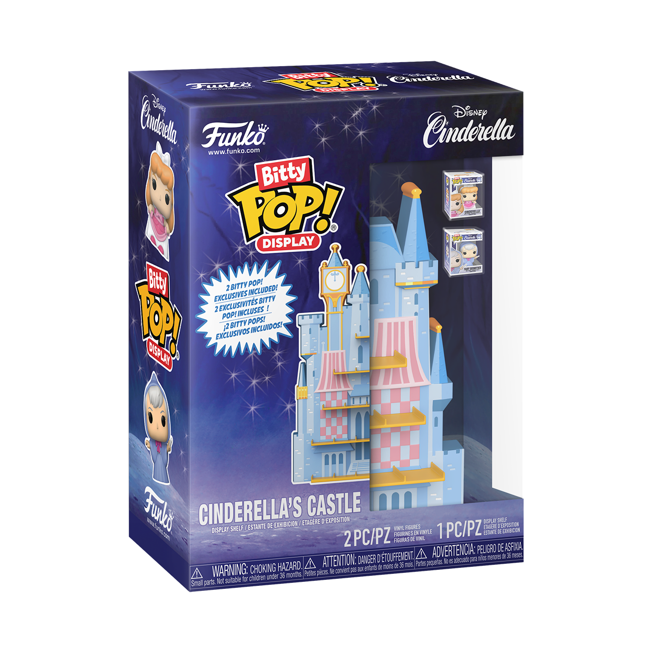 Funko Bitty Pop! Display: Cinderella's Castle with Cinderella and Fairy Godmother - Figura de Vinilo Coleccionable