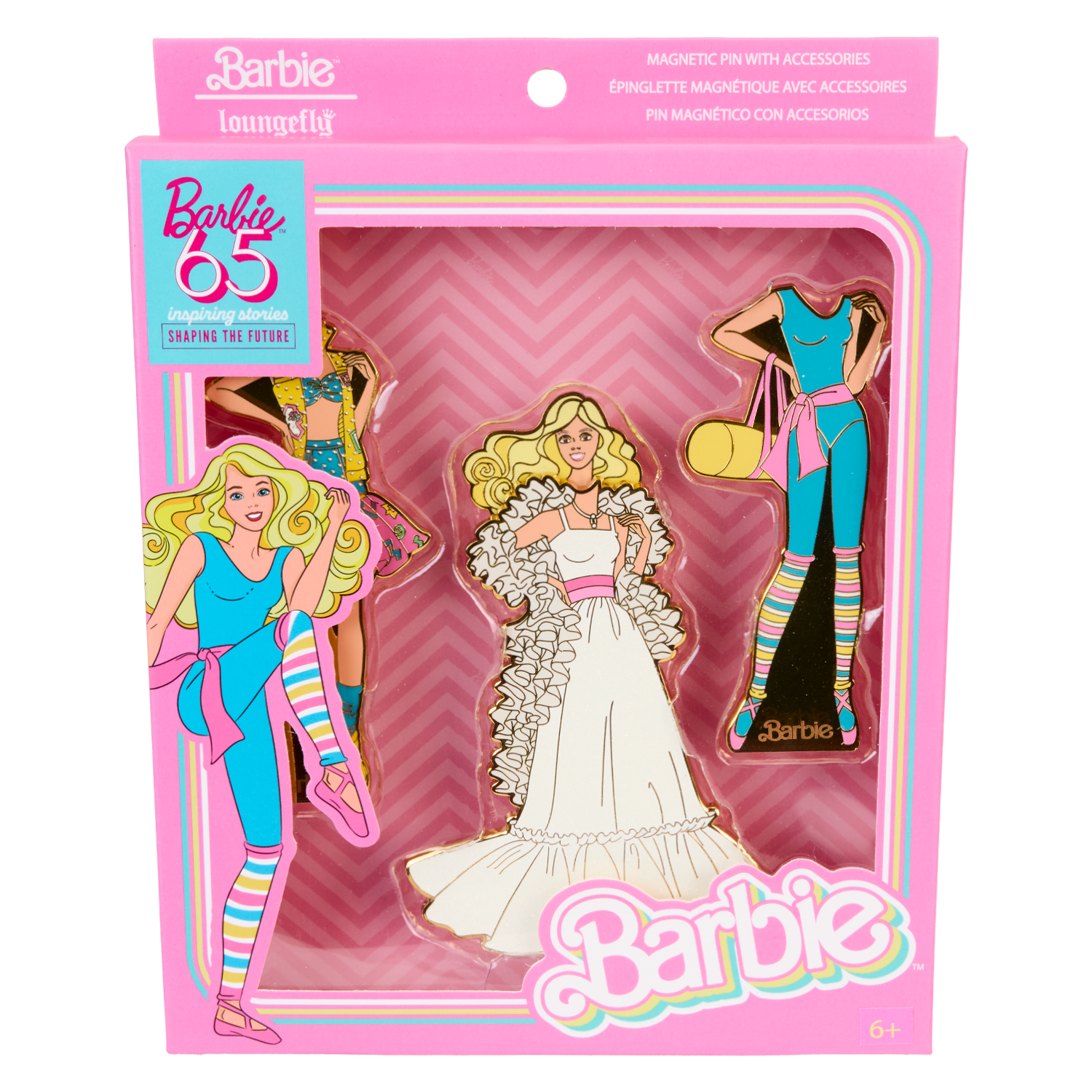 Barbie 65th Anniversary Paper Doll Magnetic Pin Set Officially Licensed Loungefly 18$