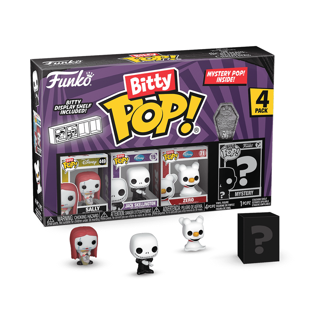 FUNKO【モーピーズ】ナイトメアー・ビフォア・クリスマス 3種 Bセット Bitty Pop! The Nightmare Before Christmas 4-Pack Series 3