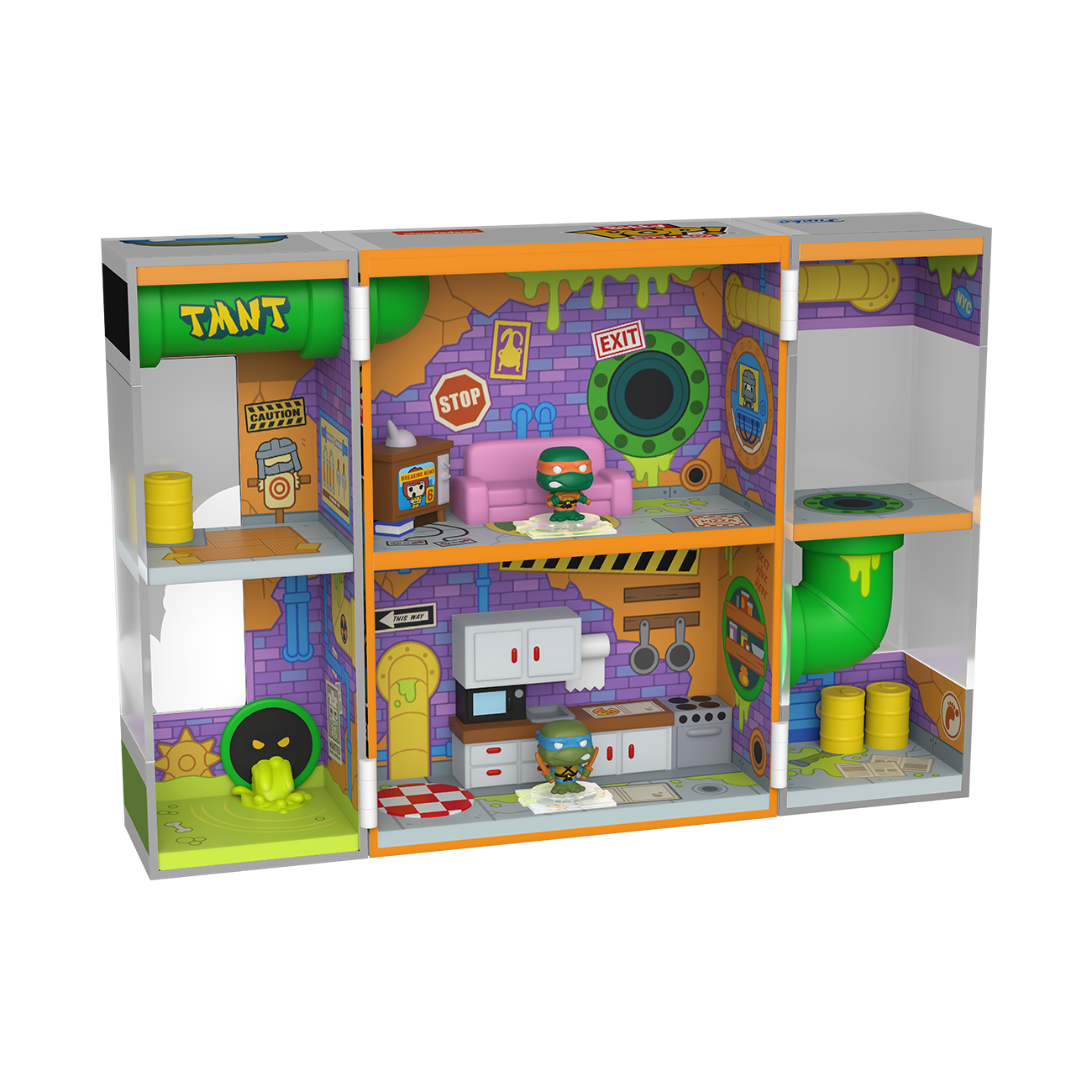 Funko Bitty Pop! Bitty Boxes: Teenage Mutant Ninja Turtles - Sewer Home Playset con 2-0,9 Pulgadas (2,2 Cm) diminutas Mini Figuras