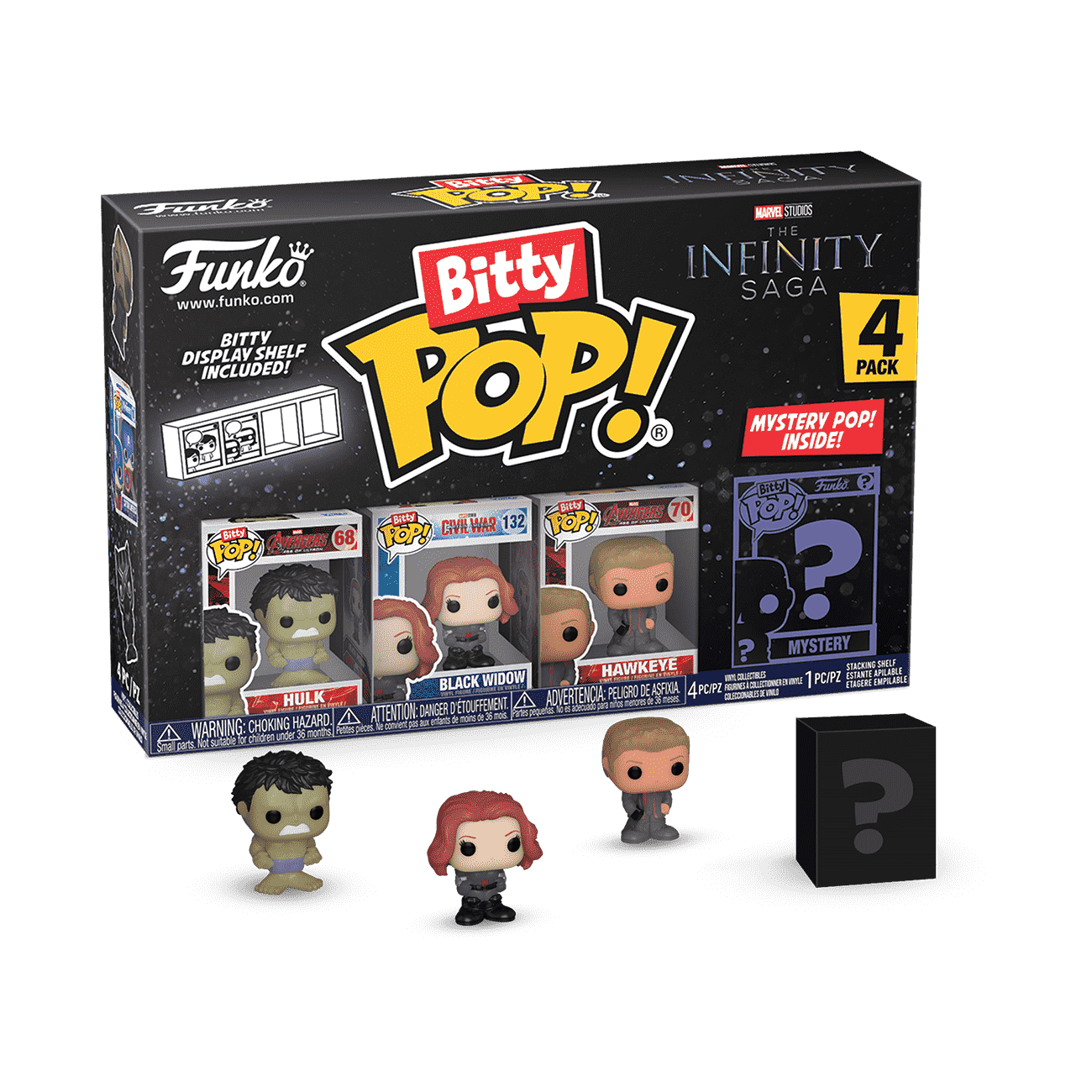 Funko Bitty POP! Marvel - Hulk 4 Paquete Incluye Hulk, Black Widow, Hawkeye, And A Mystery Figure Y Una Mini Figura Misteriosa De Sorpresa