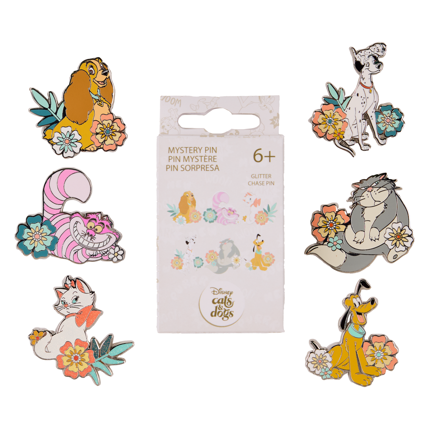 Disney Dogs Cats Floral Mystery Box Pin Officially Licensed Loungefly 8$