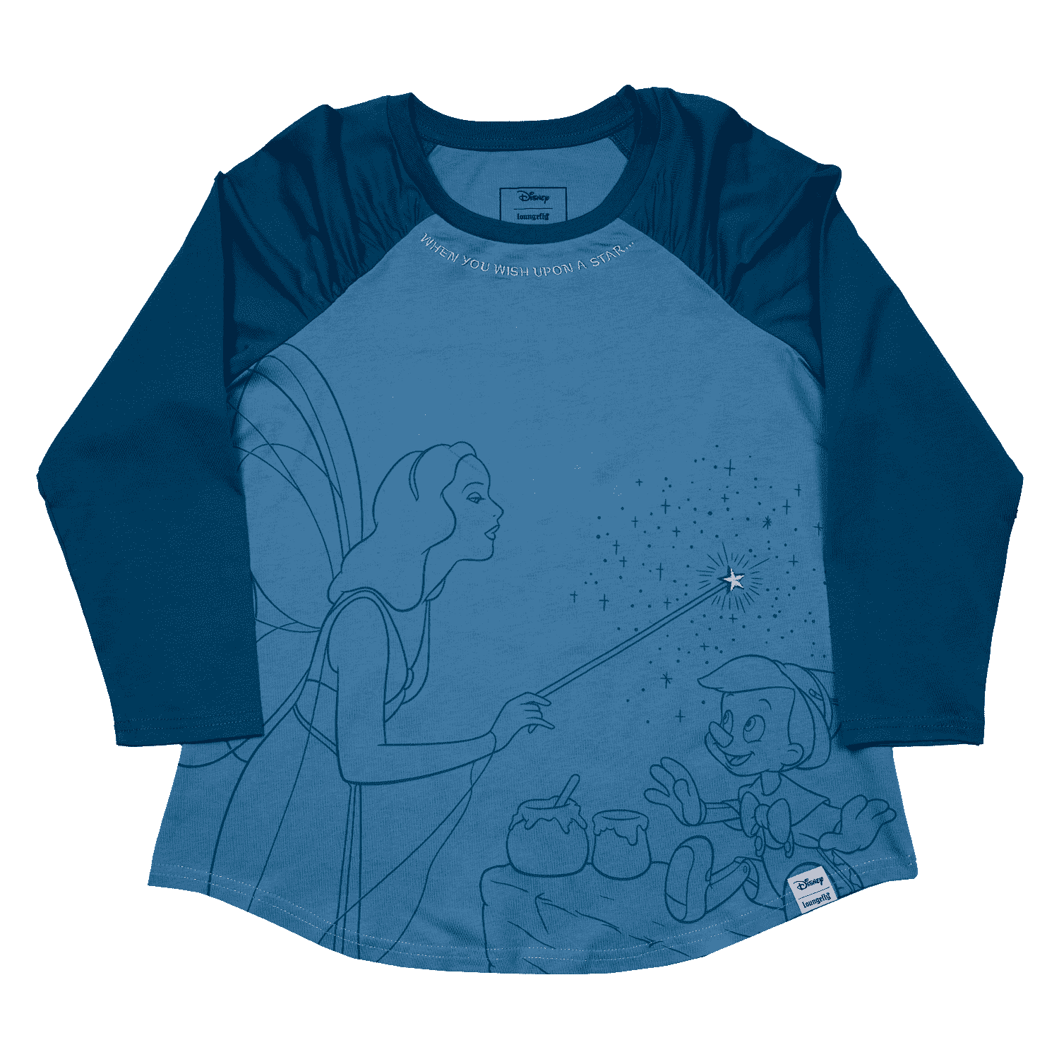 Loungefly Pinocchio Blue Fairy Unisex Raglan Tee | Off — $10.00 at Loungefly