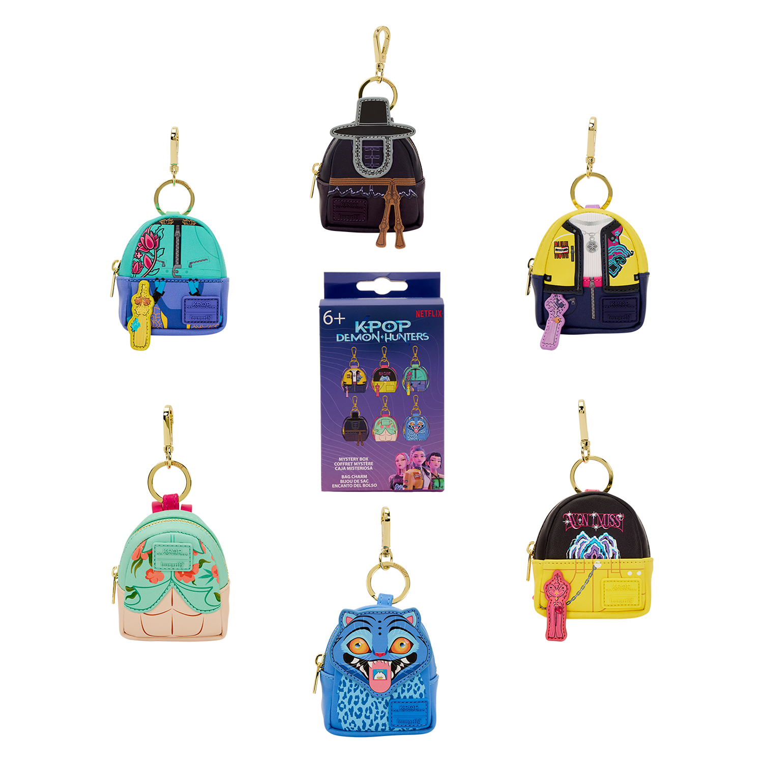 KPop Demon Hunters Cosplay Mystery Mini Backpack Keychain Charm | Officially Licensed | Plastic | Loungefly