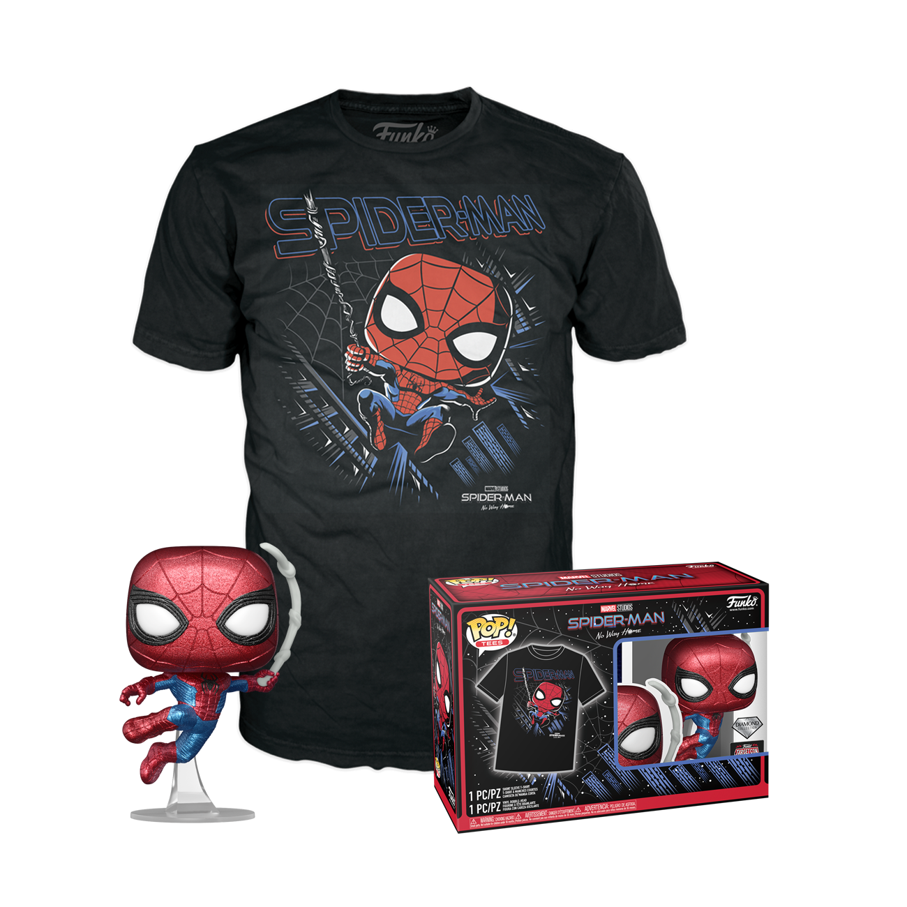 Pop & Tee - Spider-Man #1160 (Diamond Collection) Funko Pop! - Spider