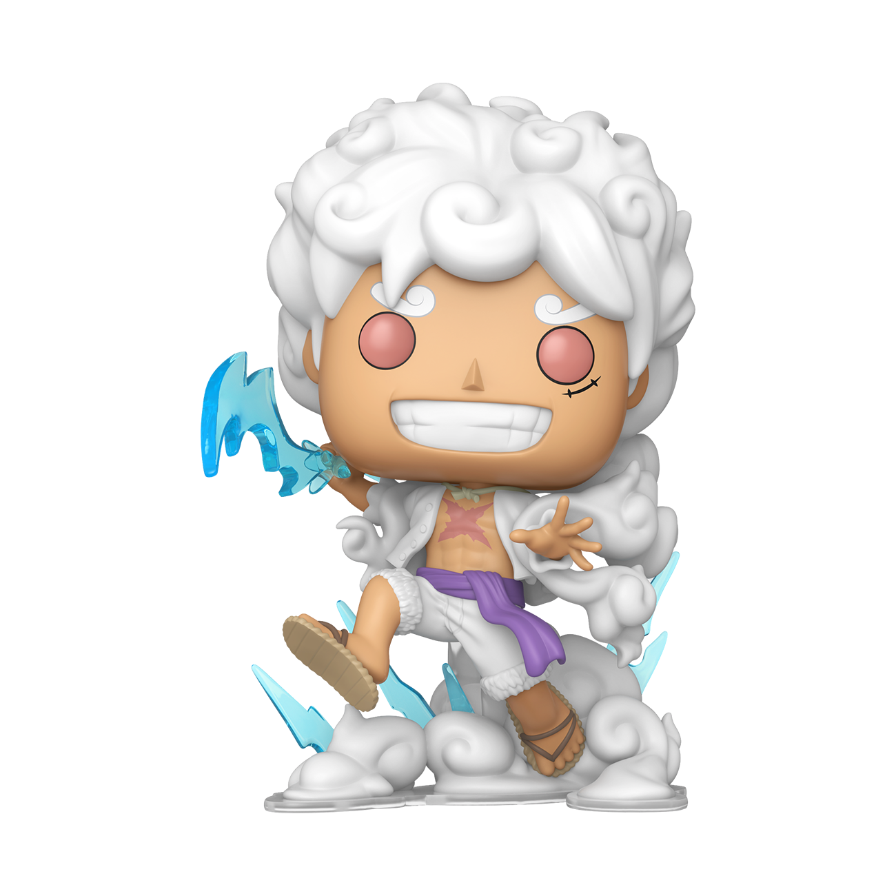 Funko Pop! Animation One Piece Luffy Gear Five #2177, Figura de vinilo exclusiva que brilla en la oscuridad con rayo, 5.3 pulgadas