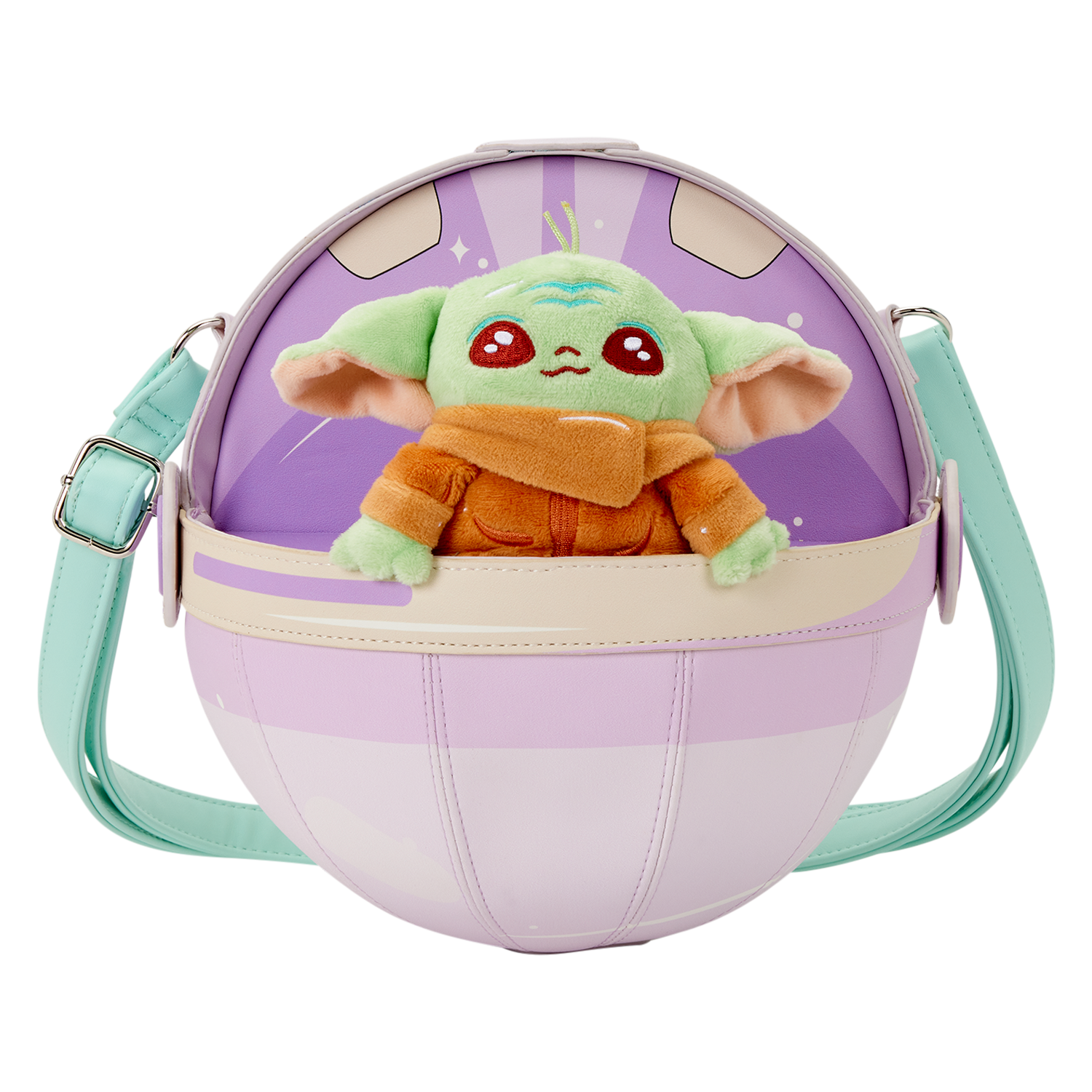 The Mandalorian Grogu Figural Pod Plush Crossbody Bag | Officially Licensed | Plastic | Loungefly