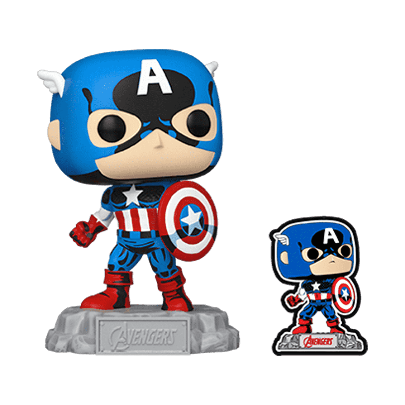 Captain America with Pin Pop! Figure - Collectible Toys & More | Funko