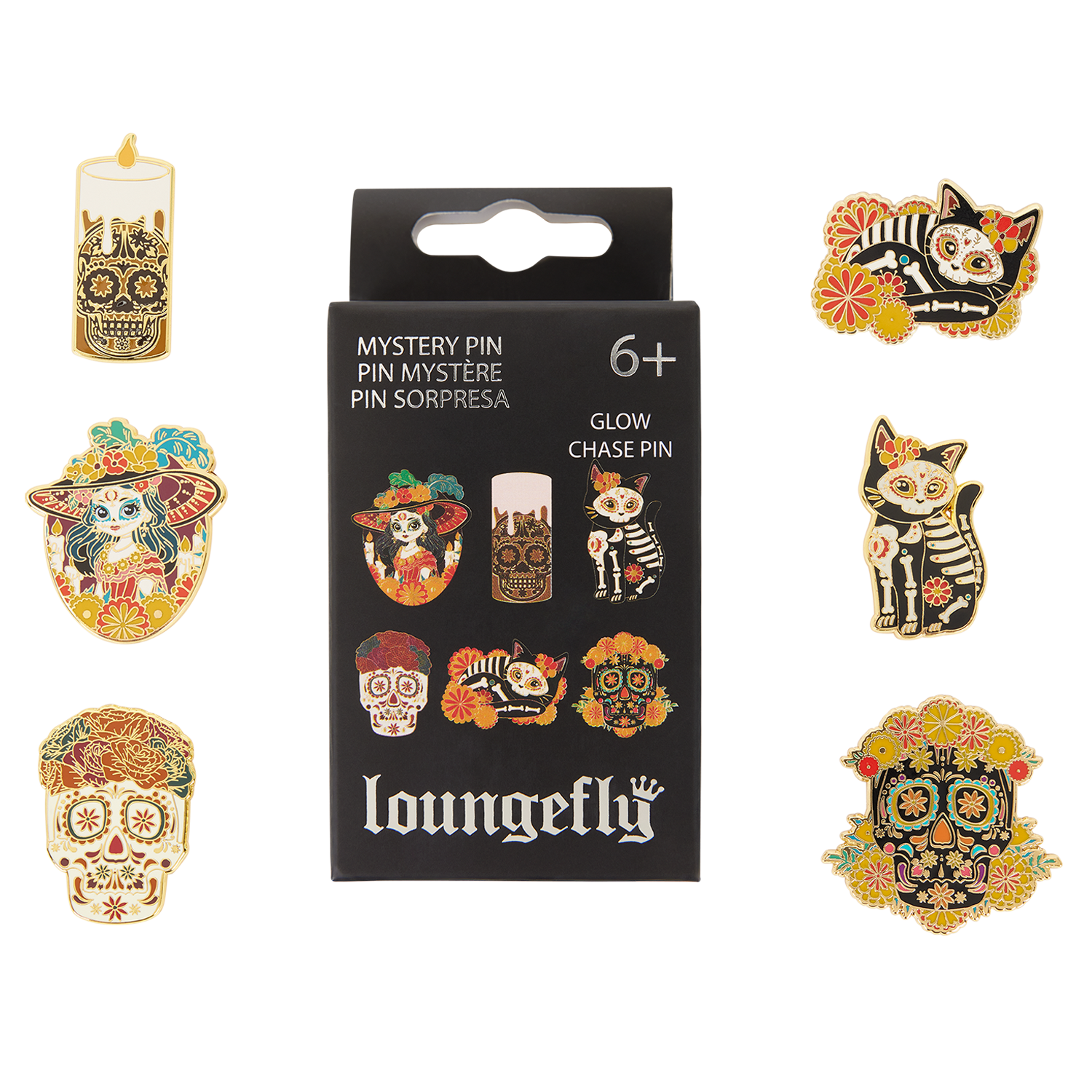 Loungefly Da de los Muertos Glow Mystery Box Pin 12$